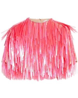 Sportmax Fringed Cropped Top - Pink