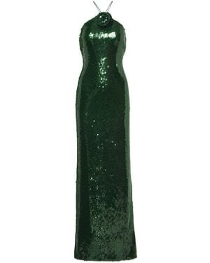 Magda Butrym Floral-Applique Sequined Halterneck Gown - Green