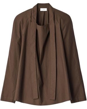 Lemaire Ascot Tie-Neck Blouse - Brown