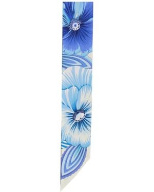 Ferragamo Brezza Print Silk Bandeau - Blue