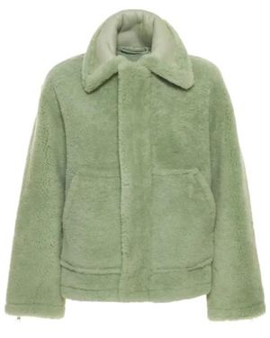 Jacquemus Le Manteau Pastre Oversized Shearling Coat - Green