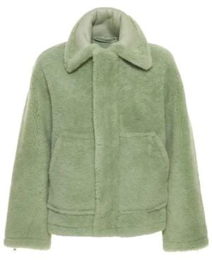 Jacquemus Le Manteau Pastre Oversized Shearling Coat - Green