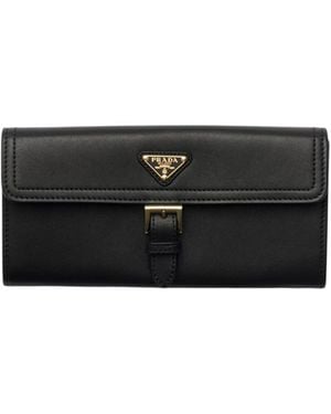 Prada Large Nappa-Leather Wallet - Black