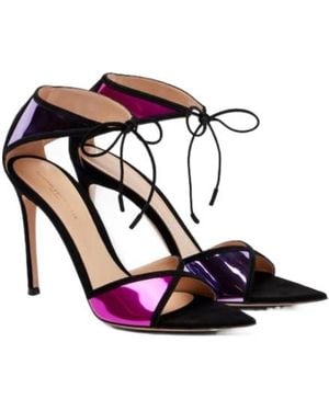 Gianvito Rossi Mirrored Leather Court Shoes - Pink