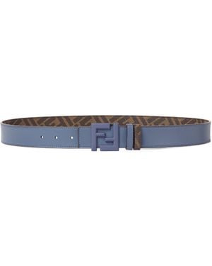 Fendi Ff Squared Reversible Belt - Blue