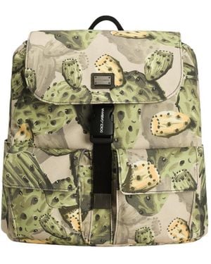 Dolce & Gabbana Figs-Print Canvas Backpack - Green