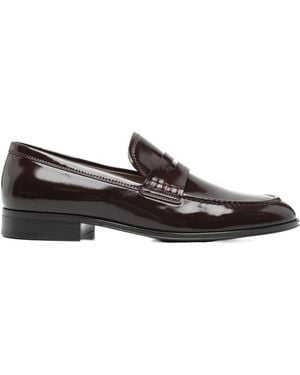 Gianvito Rossi Round Head Loafer Shoes - Brown