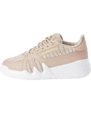 Giuseppe Zanotti Talon Knit-Panel Low Top Sneakers - White