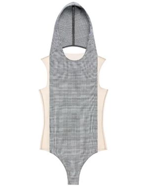 Courreges Illusion Hooded Bodysuit - Gray