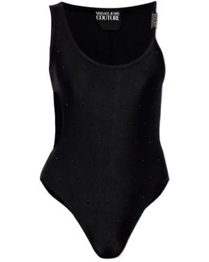 Versace Jeans Couture Couture Logo Buckle Cut-Out Bodysuit - Black