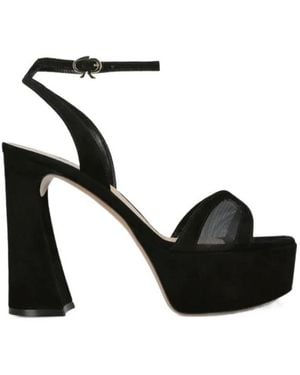 Gianvito Rossi 105Mm Platform Ankle-Strap Sandals - Black