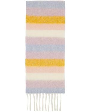 A.P.C. Multicoloured Striped Scarf - White