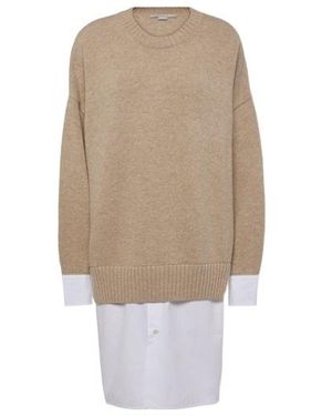 Stella McCartney Patchwork Knit Dress - Natural