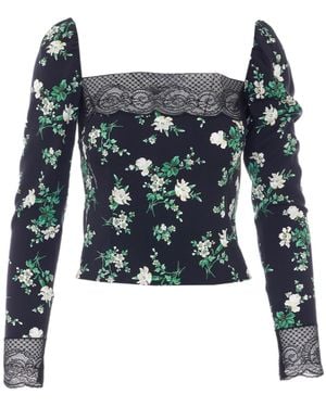 Dolce & Gabbana Floral Printed Blouse - Blue
