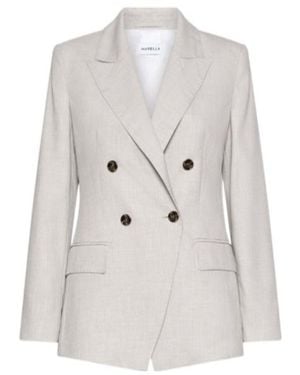Marella Double-Breasted Blazer - White