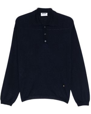 Moschino Button Logo Polo Shirt - Blue
