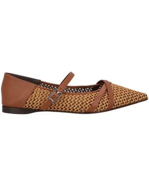 Max Mara Hollow-Out Design Ballet Flats - Brown
