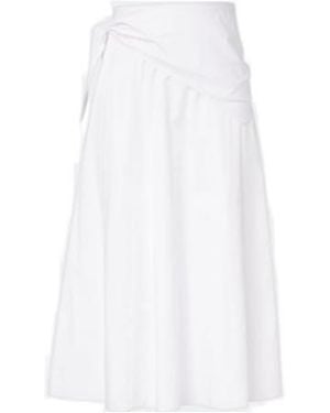 Vince Cotton Poplin Midi Skirt - White