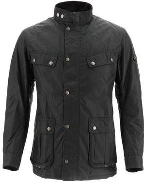 Barbour Duke High-Neck Wax Jacket - Blue