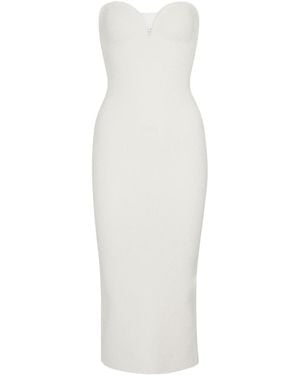 Galvan London Thalia Strapless Midi Dress - White
