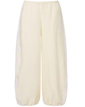 Posse Tabitha Embroidered Balloon Pants - White