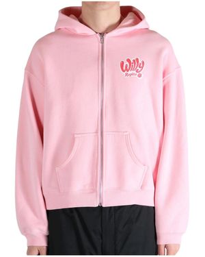 Willy Chavarria Zippered Hoodie - Pink