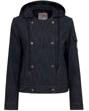 Moncler Diervilla Cotton Blend Denim Jacket - Blue