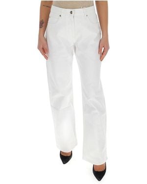 Valentino Mid-Rise Straight-Leg Jeans - White