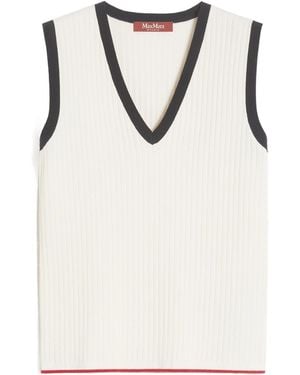 Max Mara V-Neck Vest - White