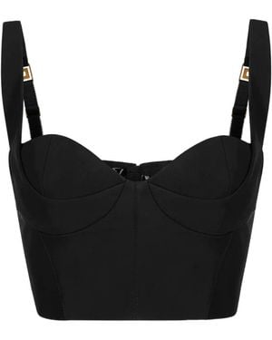 Elisabetta Franchi Technical Fabric Top - Black