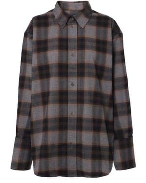 Rohe Checked Cotton Flannel Shirt - Black