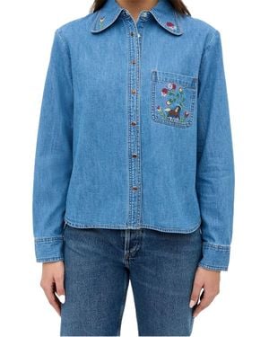 RIXO London Edaline Denim Jacket - Blue