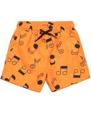 Stella McCartney Graphic-Pattern Drawstring Swim Shorts - Orange