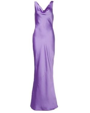 Norma Kamali Draped Satin Gown - Purple