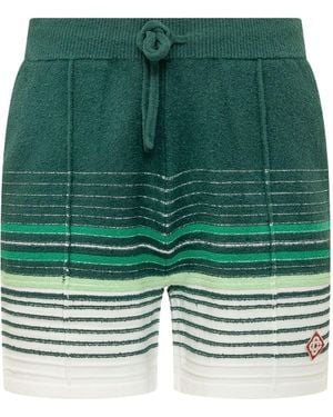 CASABLANCA Bouclé Striped Shorts - Green