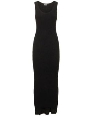 Jil Sander Rib Knitted Long Dress - Black