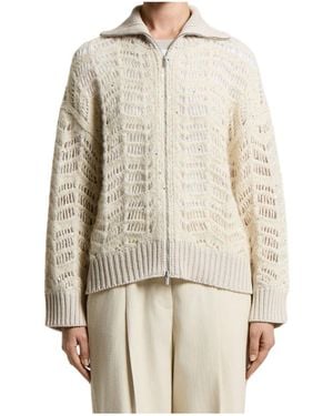 Peserico Openwork Knit Cardigan - White