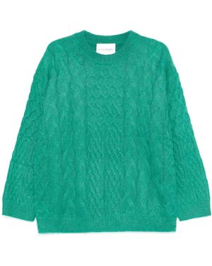 Closed Cable-Knit Jumper - Green