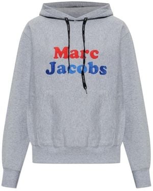 Marc Jacobs Logo Printed Oversized Hoodie - Gray