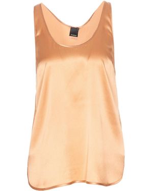 Pinko Crewneck Satin Tank Top - Orange