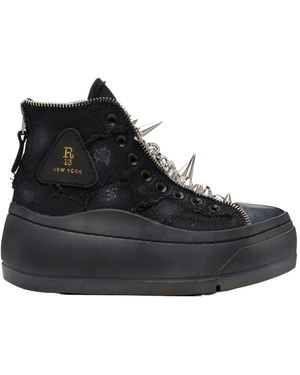 R13 Lace Free Kurt High Top Trainers - Black