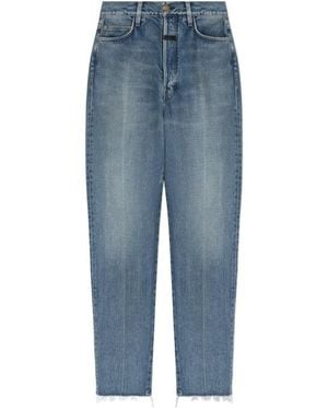 Fear Of God Logo Detailed Straight Leg Jeans - Blue