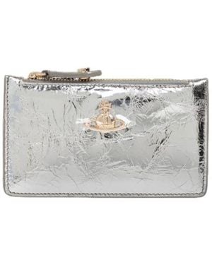 Vivienne Westwood Orb Plaque Zipped Wallet - Grey