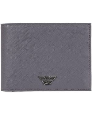 Emporio Armani Logo-Plaque Bi-Fold Wallet - Grey