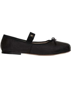 Anine Bing Jolie Bow-Detailed Ballerinas - Black