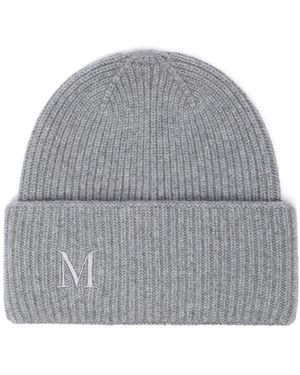 Max Mara Mmretina Ribbed Beanie - Gray