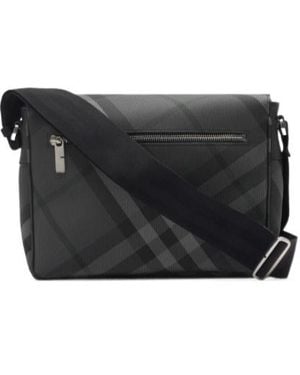 Burberry Grid Messenger Bag - Black