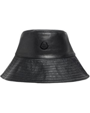 Moncler X Ee72 By Edward Enninful Leather Bucket Hat - Black