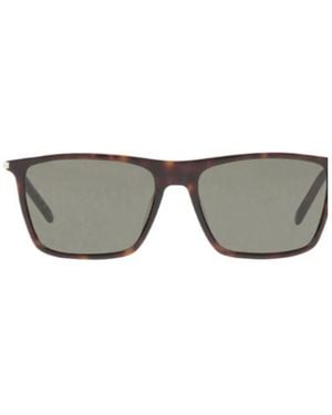 Saint Laurent Tortoiseshellprint Square Sunglasses - Gray