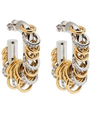 Rabanne Two-Tone Circular Earrings Adorned - Metallic